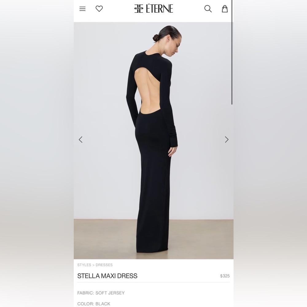 Eterne Black Long Sleeve Maxi Dress
